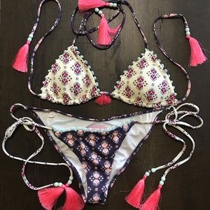 Victoria’s Secret Purple Boho Fringe Bikini XS